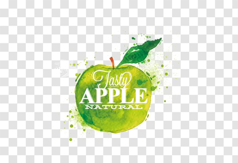Apple Poster Watercolor Painting Fruit - Green Transparent PNG