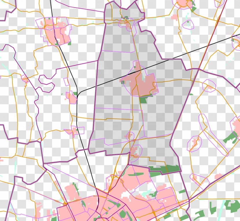 Loppersum, Netherlands Pink M - Map - District Roads Transparent PNG