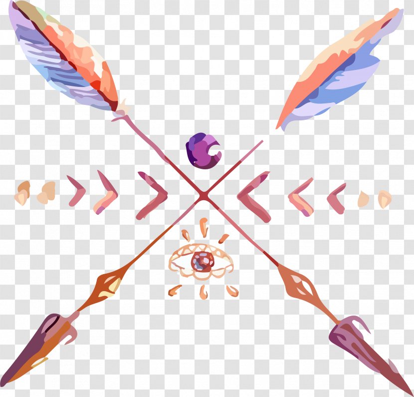 Feather Drawing Arrow Euclidean Vector - Color Water Transparent PNG