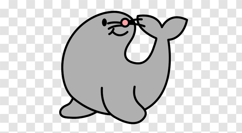 Whiskers Earless Seal Walrus Drawing - Line Art - Foca Transparent PNG