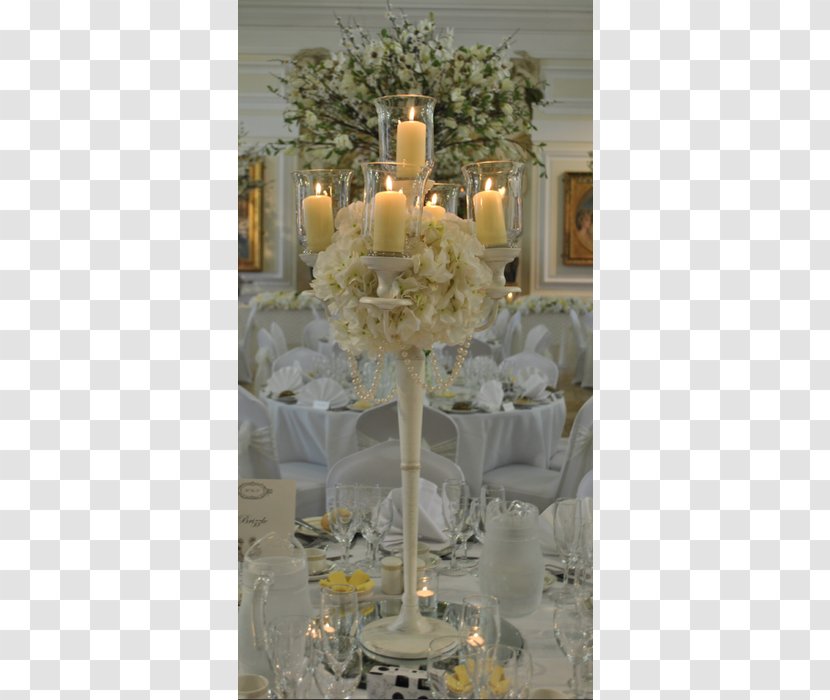 Wine Glass Floral Design Chandelier Champagne Centrepiece - Candle Transparent PNG