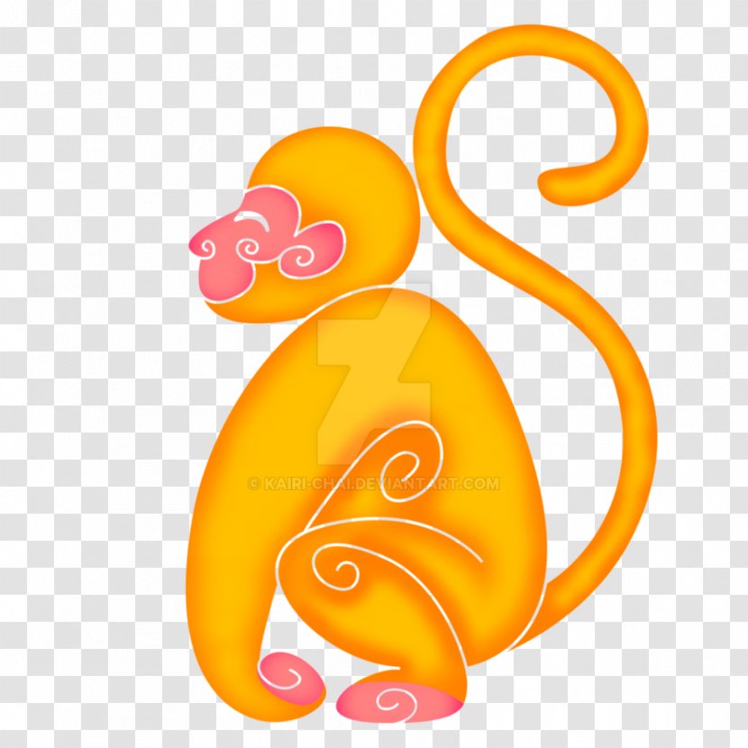 Yellow Line Art Color Kairi Clip - Orange - Chinese Monkey Transparent PNG