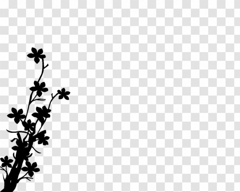 Flower Plant Stem Leaf Desktop Wallpaper Font - Monochrome Transparent PNG