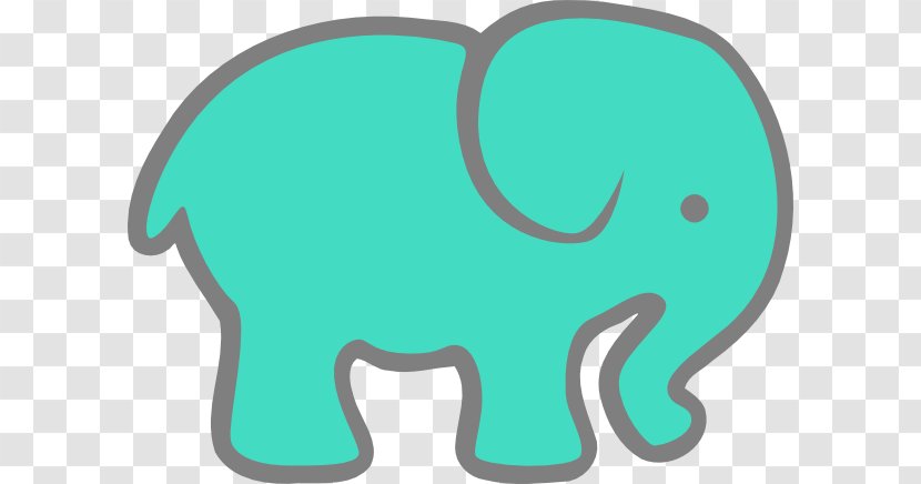 Indian Elephant Turquoise Elephantidae World Day Clip Art - Teal Transparent PNG