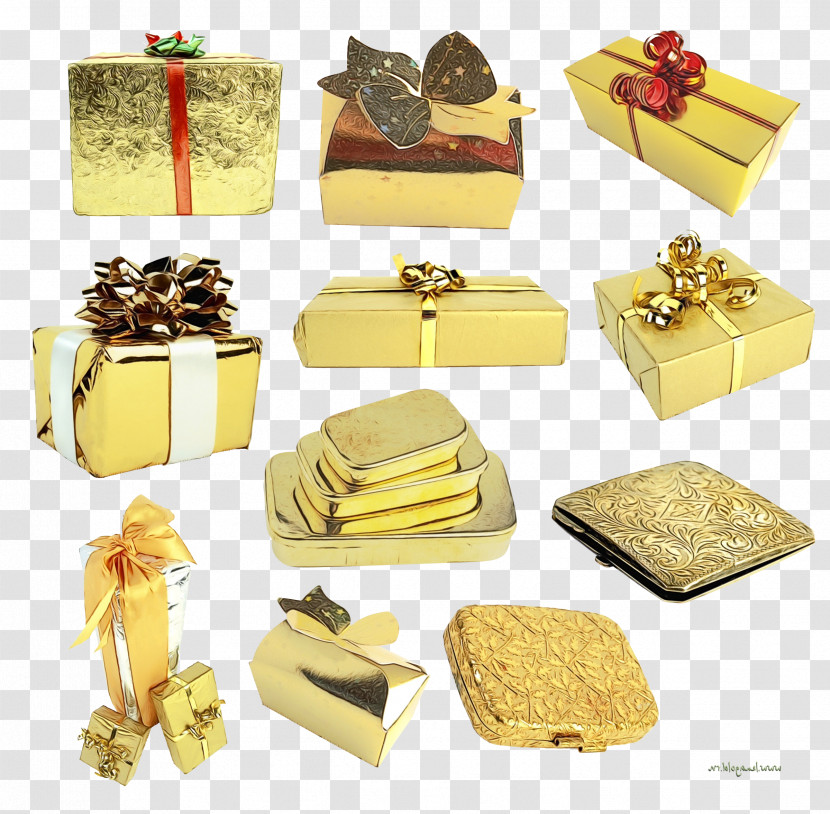 Yellow Present Gift Wrapping Transparent PNG