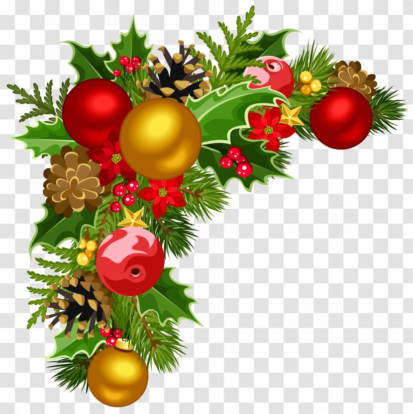 Christmas Decoration Ornament Tree Clip Art - Decor - Corner Cliparts Transparent PNG