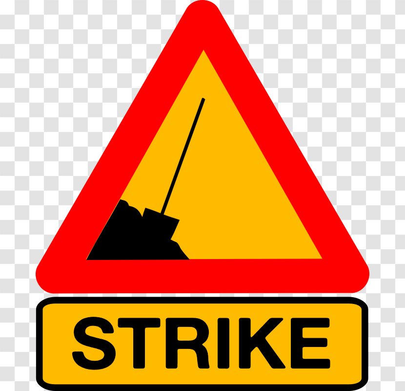 Traffic Sign Clip Art Vector Graphics Image Illustration - Strike Action - Road Transparent PNG