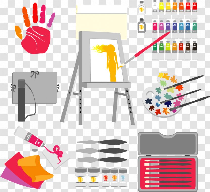 Oil Painting Art - Vector Drawing Tools Hand-painted Transparent PNG
