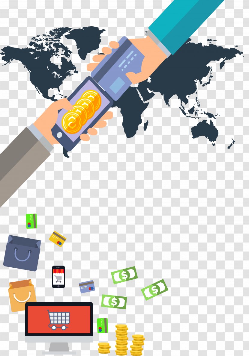 Globe World Map - Net Silver Payment Cartoon Shopping Cart Transparent PNG