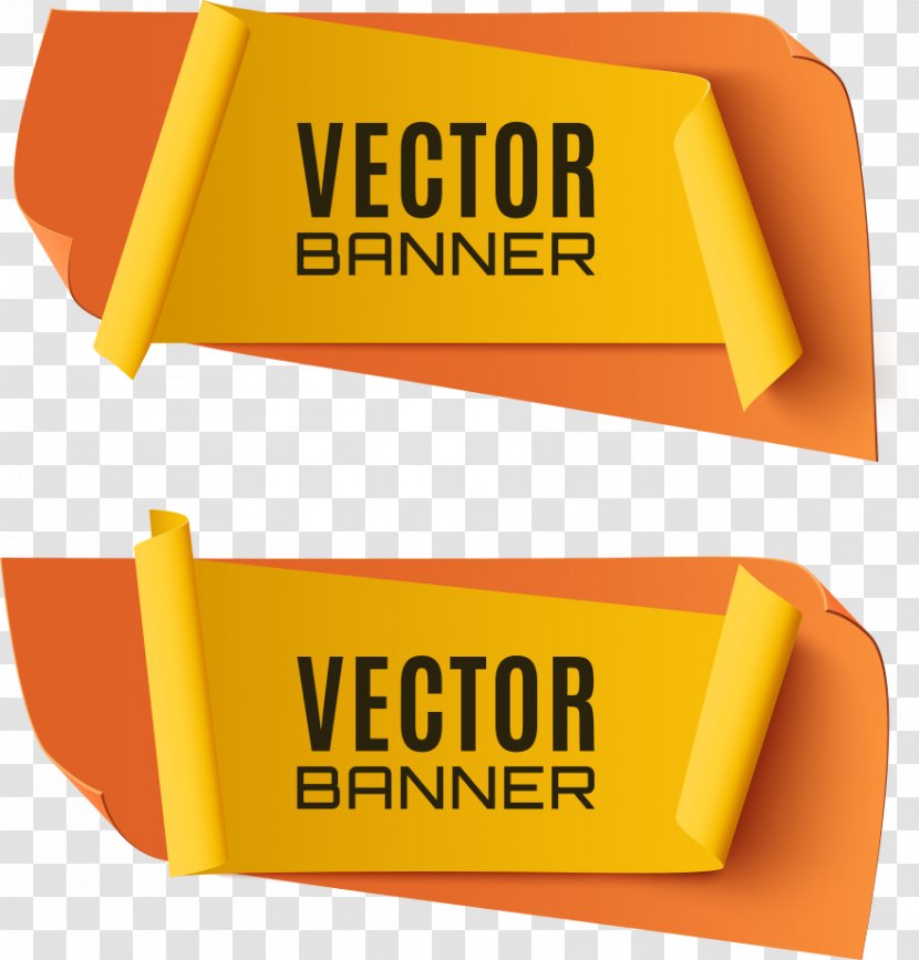 Poster Illustration - Text - Orange Ribbon Label Vector Transparent PNG