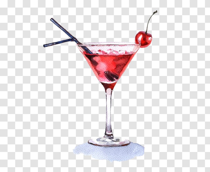 Cocktail Woo Blood And Sand Sea Breeze Cosmopolitan - Non Alcoholic Beverage - Hand-painted Cherry Red Transparent PNG