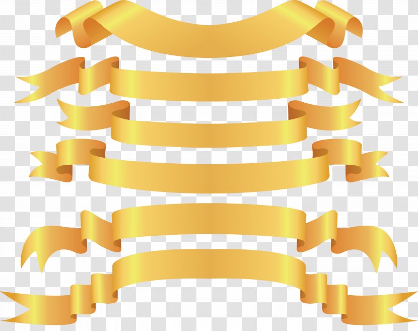 Ribbon Scroll Clip Art - Yellow - Police Tape Transparent PNG