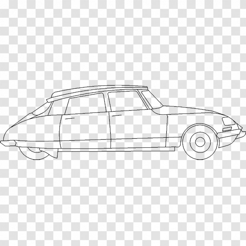 Car Door Motor Vehicle Sketch - Black And White - 3d Transparent PNG
