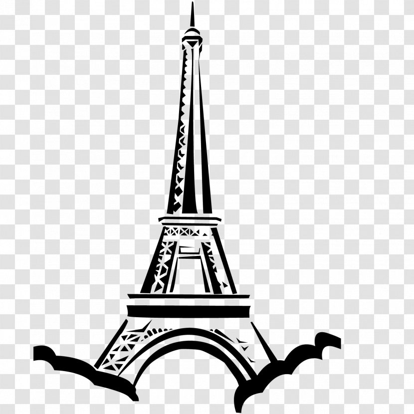 Eiffel Tower Drawing - Blackandwhite Architecture Transparent PNG