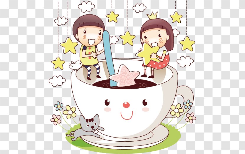 Coffee Cup Cafe Illustration - Art - Creative Illustrator Of Children Transparent PNG