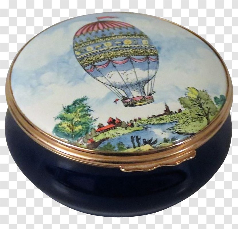 Halcyon Days Vitreous Enamel Antique Porcelain Collectable - Hand Painted Hot-air Balloon Transparent PNG