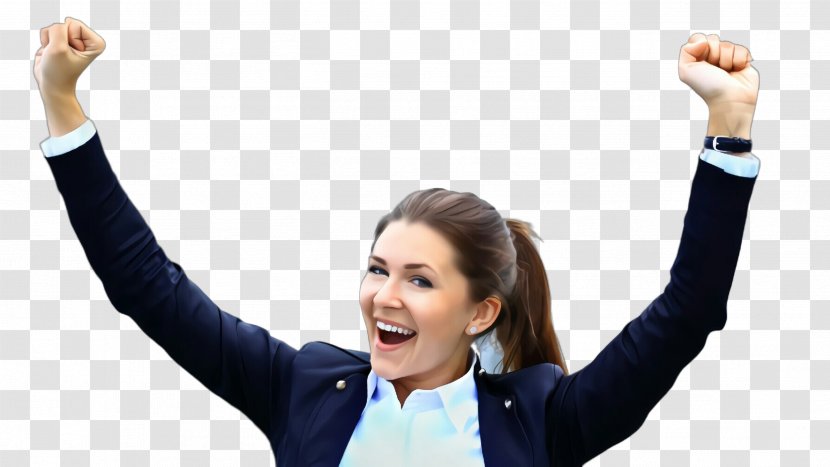 Gesture Arm Cheering Sign Language Happy - Smile Businessperson Transparent PNG