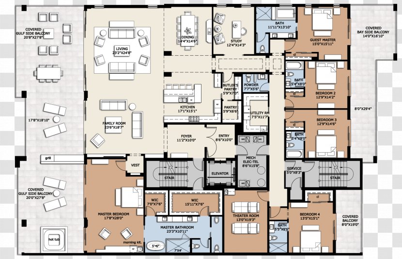 Floor Plan Penthouse Apartment - Area - House Transparent PNG