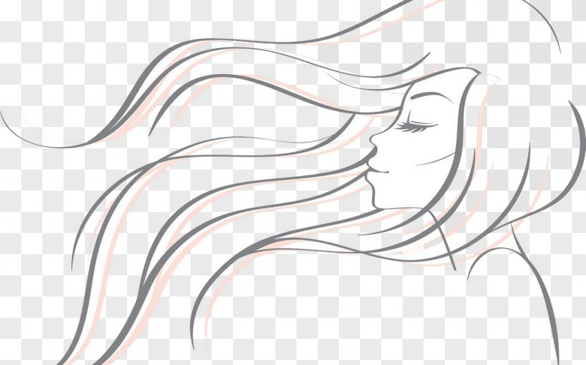 Drawing Woman Royalty-free Illustration - Flower - The Wind Fluttering Girls Transparent PNG