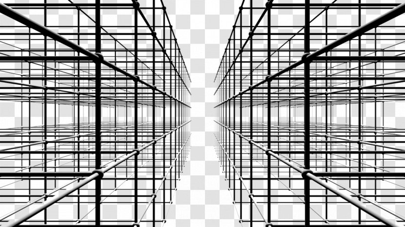 Black And White Abstract Art Geometry Quadro Pattern - Monochrome - Hyperspace Frame Transparent PNG
