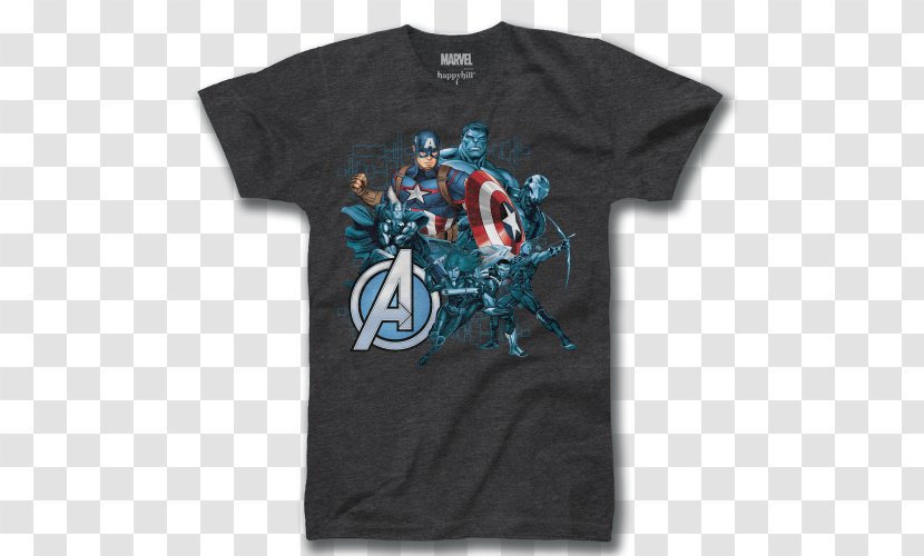 T-shirt Hoodie Sleeve Nightwear - Active Shirt - Avengers Team Transparent PNG