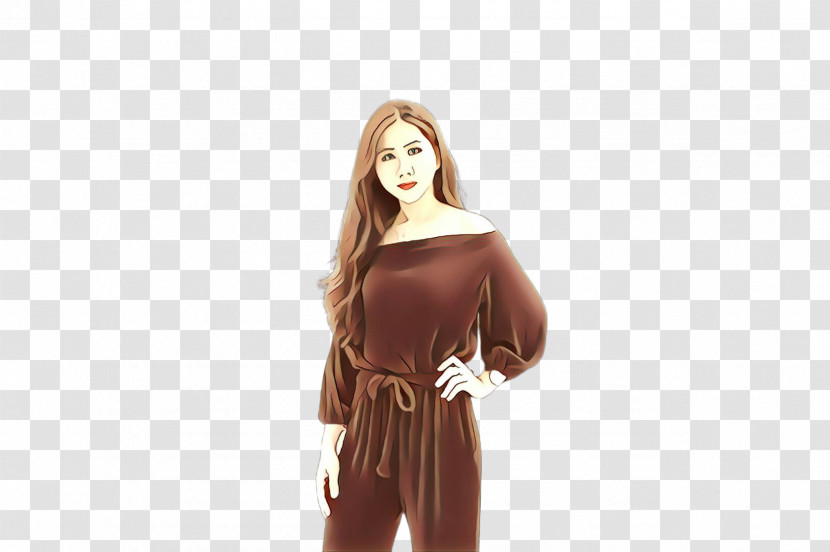 Clothing Brown Standing Shoulder Long Hair Transparent PNG