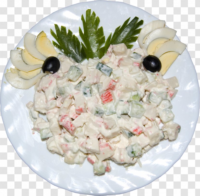 Olivier Salad Caesar Dressed Herring Dish - Food Transparent PNG