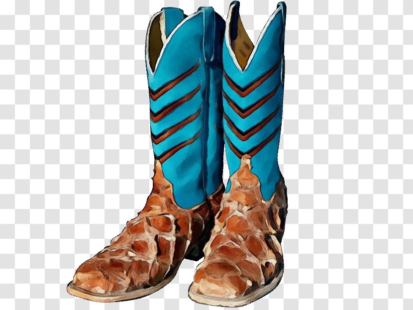 Footwear Boot Turquoise Cowboy Shoe - Fashion Accessory High Heels Transparent PNG
