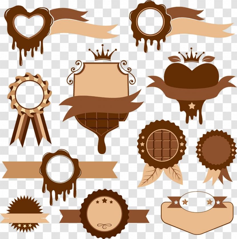 Chocolate Ice Cream Bakery Sandwich Label - Food - Brown Vector Icon Transparent PNG