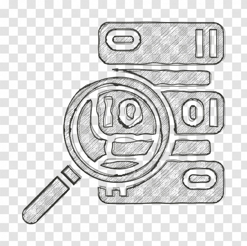 Data Management Icon Code Icon Loupe Icon Transparent PNG