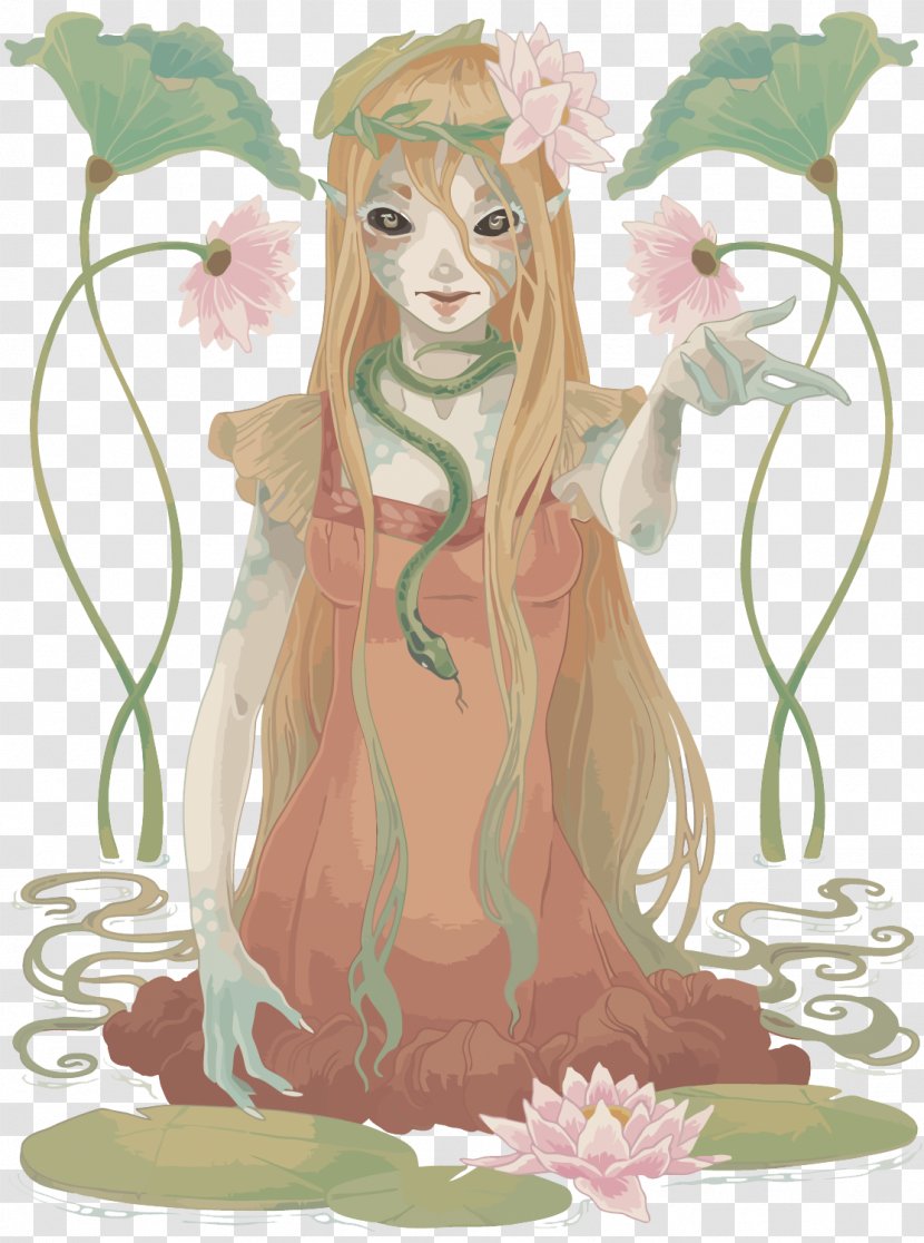 Rusalka Drawing DeviantArt - Watercolor - Vector Pond Water Demon Transparent PNG