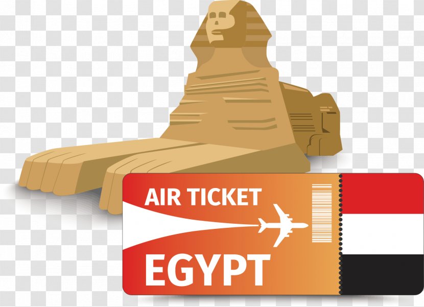 Great Sphinx Of Giza Airline Ticket Icon - Egypt Vector Transparent PNG