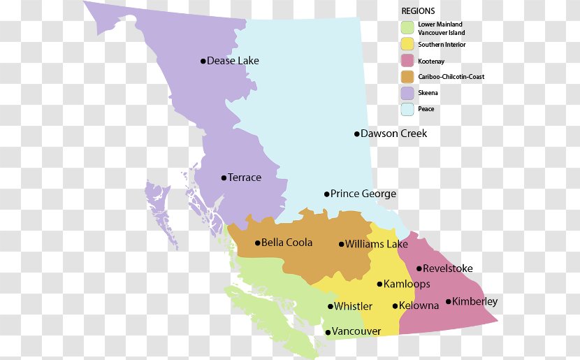 British Columbia Boreal Plains Ecozone Inferno Kaska Dena - Map Transparent PNG