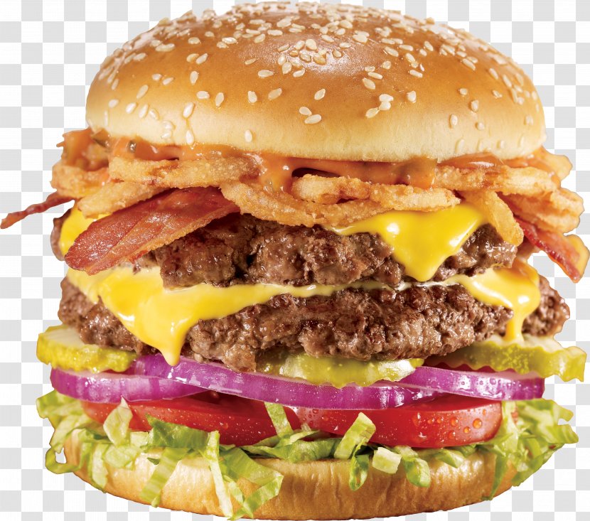 Hamburger Cheeseburger French Fries Bacon Food - Breakfast Sandwich - Burger King Transparent PNG