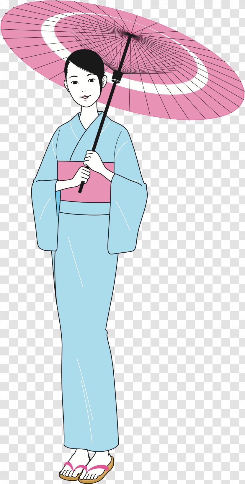 Kimono Clothing Yukata Clip Art - Silhouette Transparent PNG