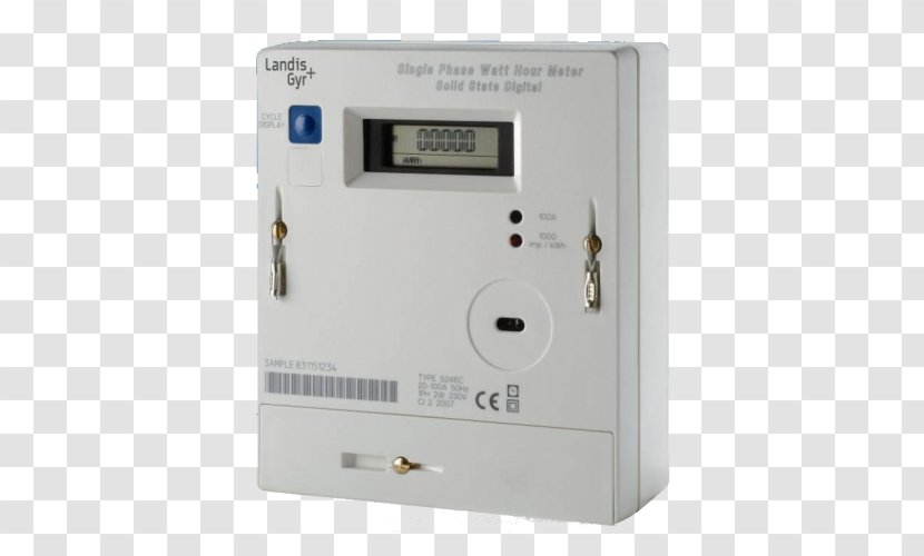 Landis+Gyr Electricity Meter Smart Kilowatt Hour - Card Element Transparent PNG