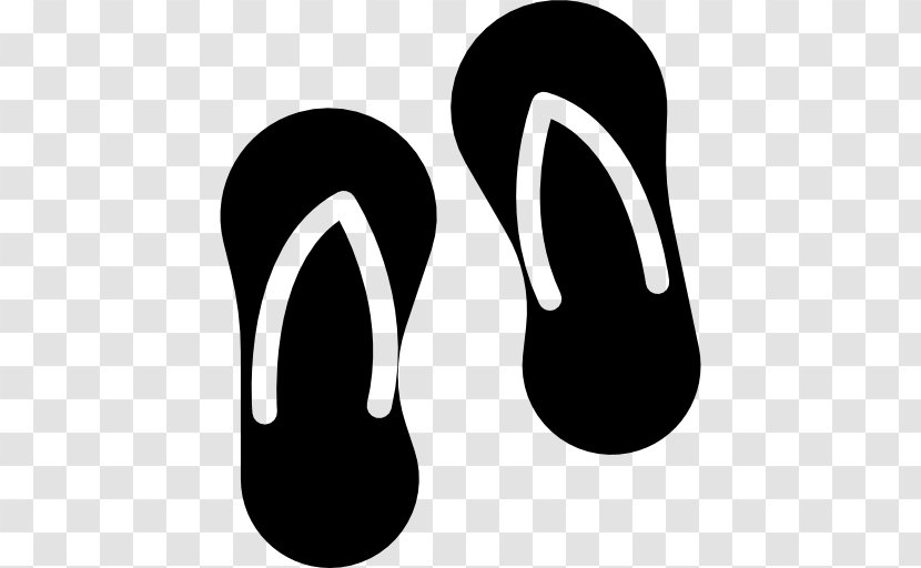 Slipper Shoe - Black And White - Beach Transparent PNG