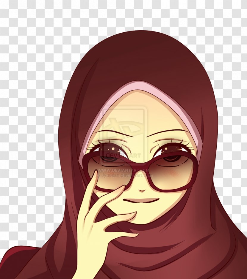 Cartoon Islam Hijab Drawing - Frame Transparent PNG