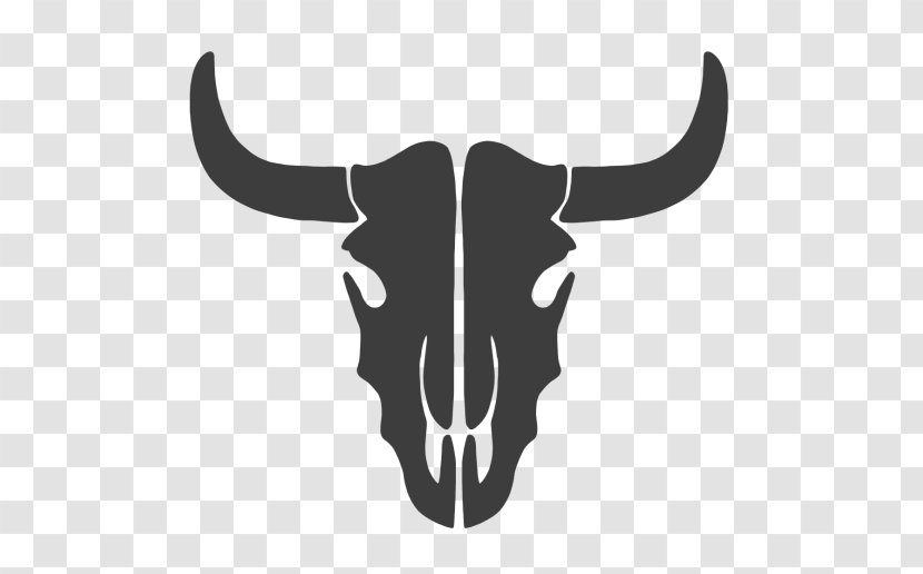 Texas Longhorn Silhouette Skull Bull Drawing - Stencil Transparent PNG