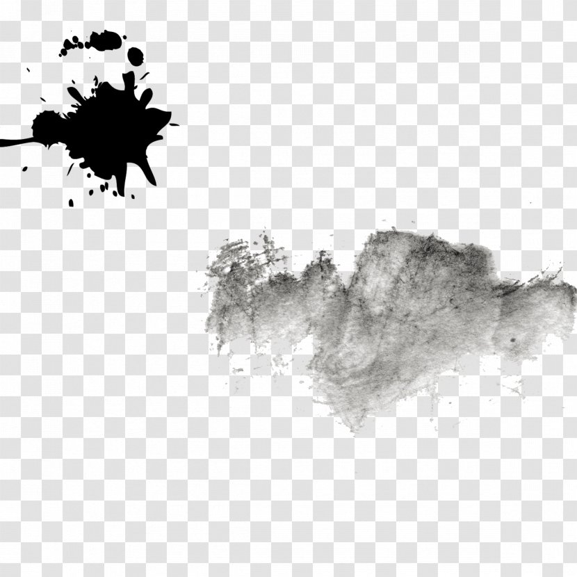 Ink Brush Four Treasures Of The Study - Pixel - Water Chalk Touch Black Transparent PNG