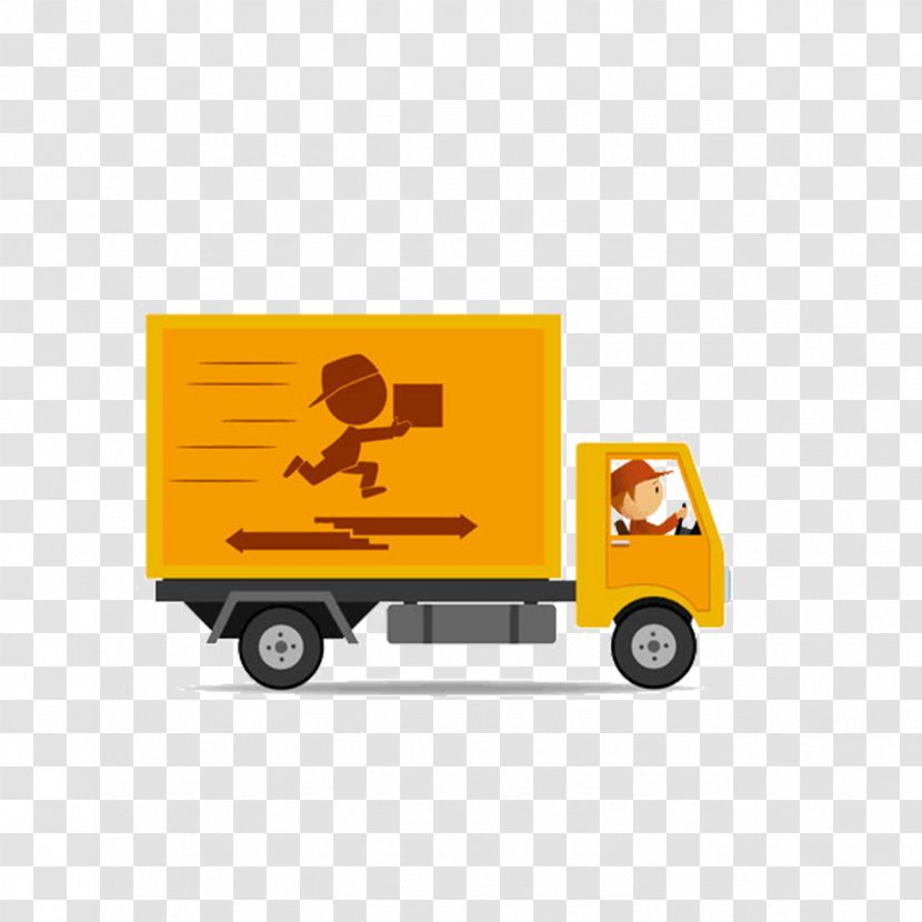 Van Car Truck Delivery - Brand - Cartoon Yellow Express Transparent PNG