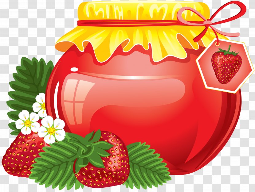 Strawberry Cartoon Fruit Preserves Clip Art - Drawing - Jar Transparent PNG