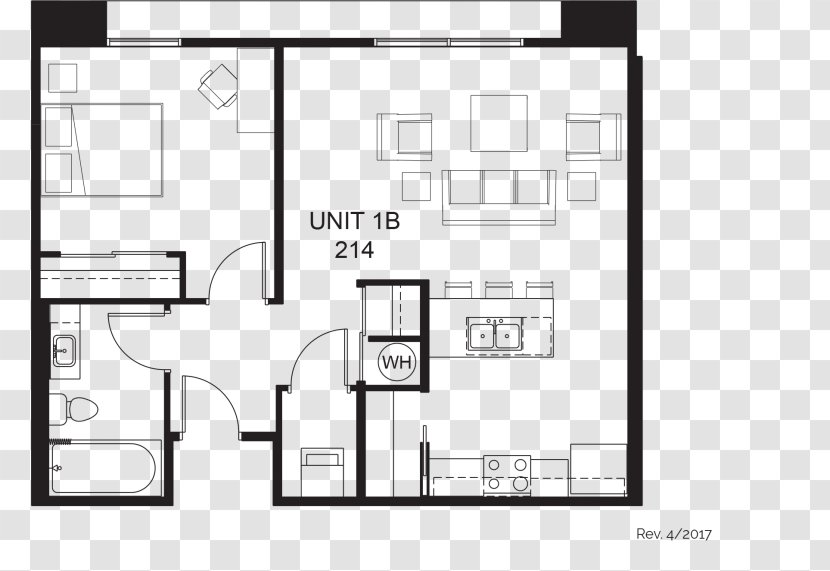Floor Plan Bedroom Apartment Architecture - Black And White Transparent PNG
