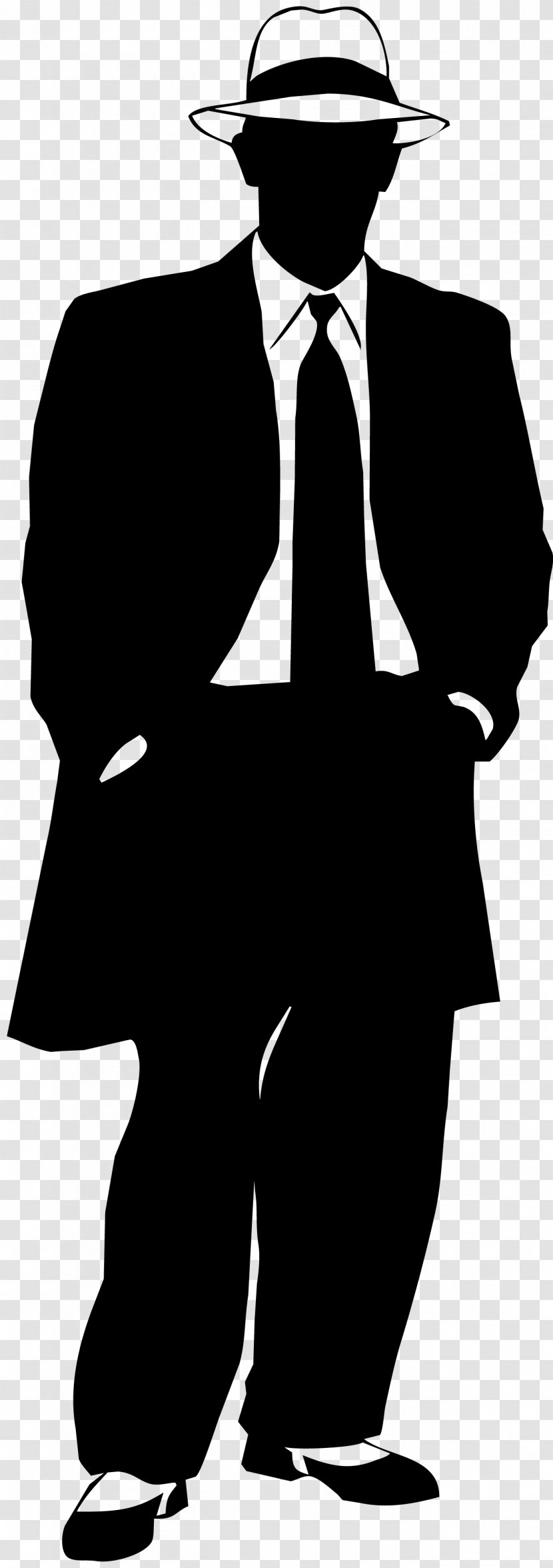 Gangster Silhouette - Monochrome Photography - Drawing Transparent PNG