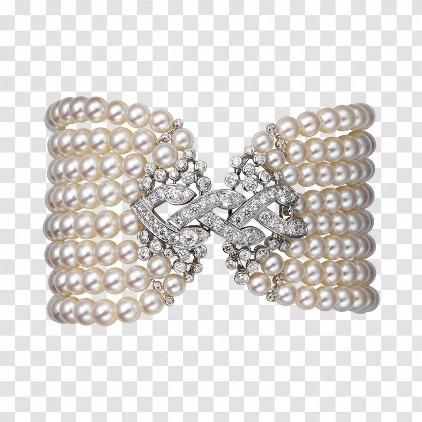 Pearl Earring Bracelet Cartier Jewellery - Diamond Transparent PNG