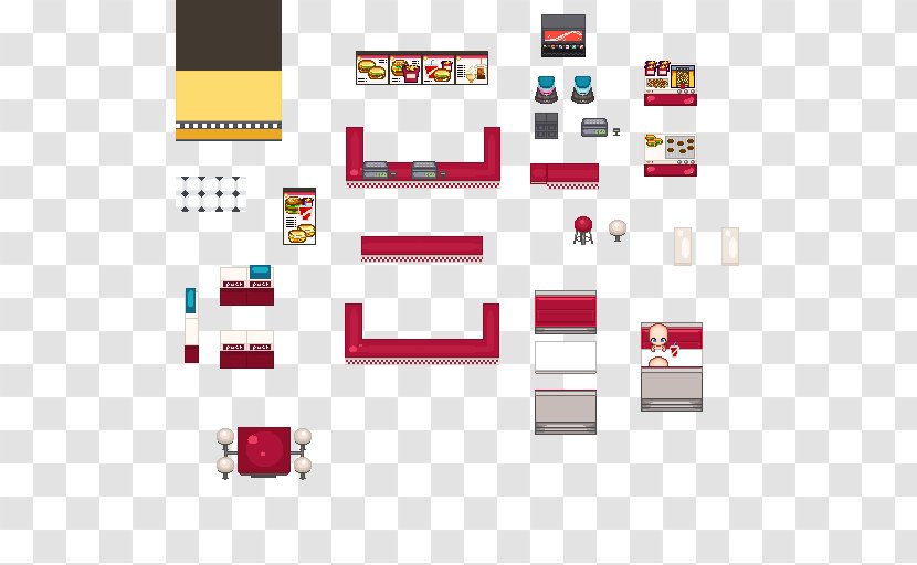 Tile-based Video Game RPG Maker VX Fast Food Restaurant - Fast-food Transparent PNG