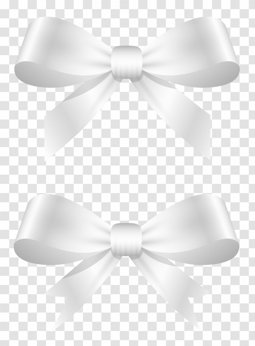 White Bow Tie Ribbon Shoelace Knot - Bows Clipart Picture Transparent PNG