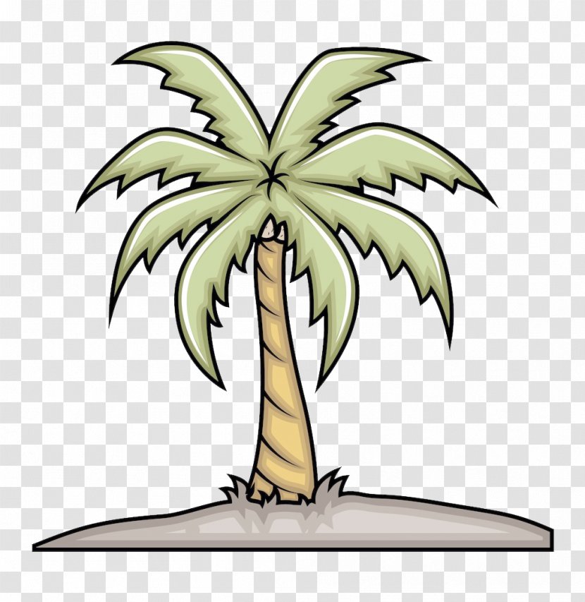 Tree Sabal Palm Ravenea Euclidean Vector - Arecaceae - Hand-painted Transparent PNG