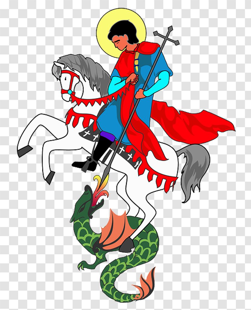 Clip Art Saint George And The Dragon Openclipart Image George's Day - Bandas Background Transparent PNG