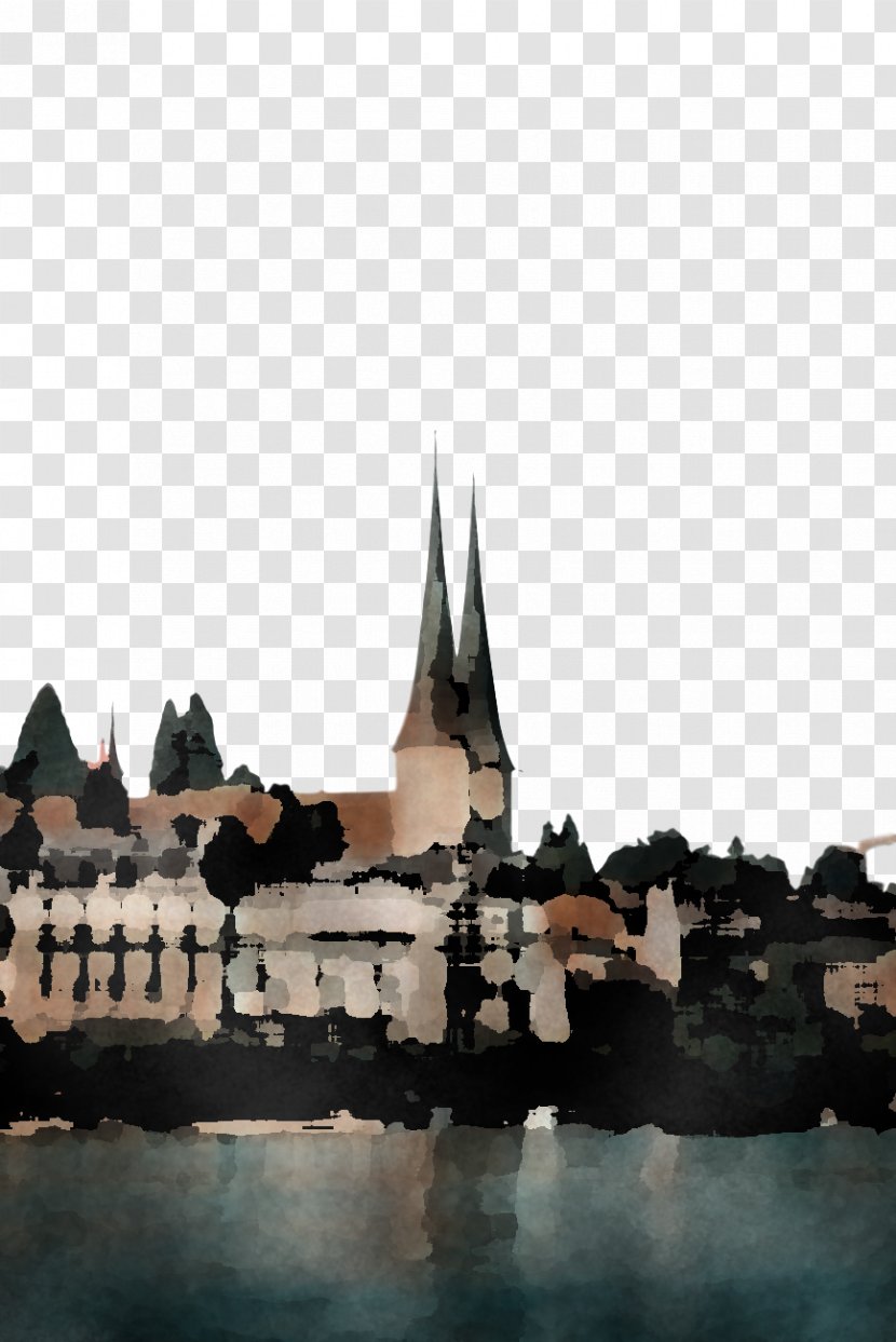 Human Settlement Reflection City Sky Skyline - Water Castle Architecture Transparent PNG